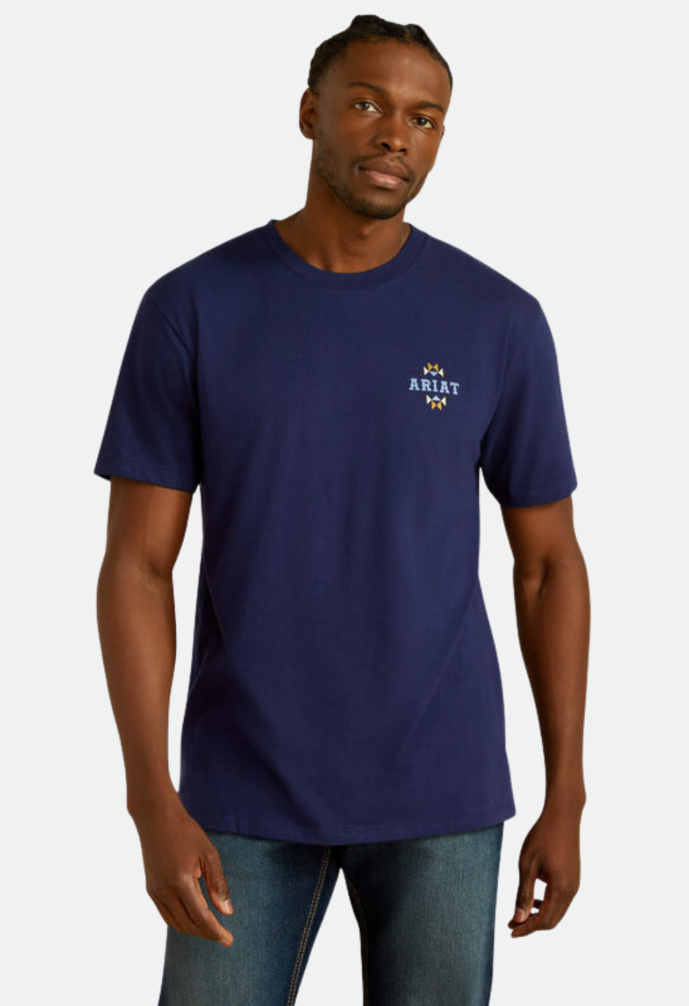 Ariat Men's Woven West T-Shirt - MEDIEVAL BLUE