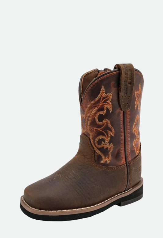 Pure Western Toddler’s Barrett Boot - DARK BROWN/RUST