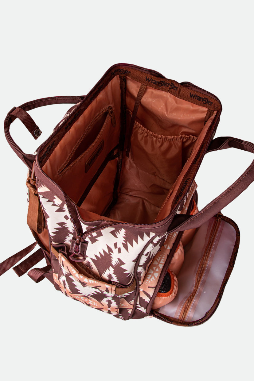 WRANGLER SOUTHWESTERN BACKPACK BABY BAG (S24/25)_MOCHA