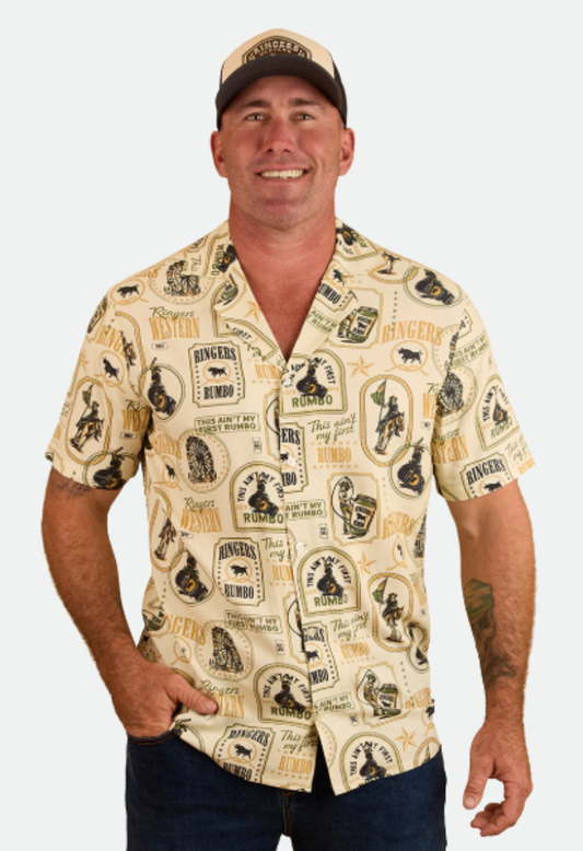 Ringers Western Aint My First Rumbo Mens Pub Shirt - Off White