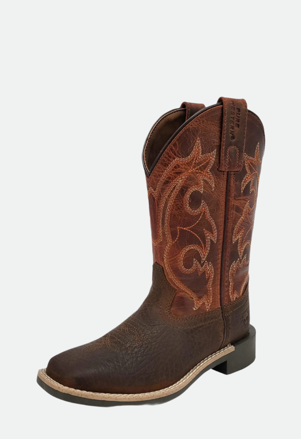 Pure Western Children’s Barrett Boot - DARK BROWN/RUST