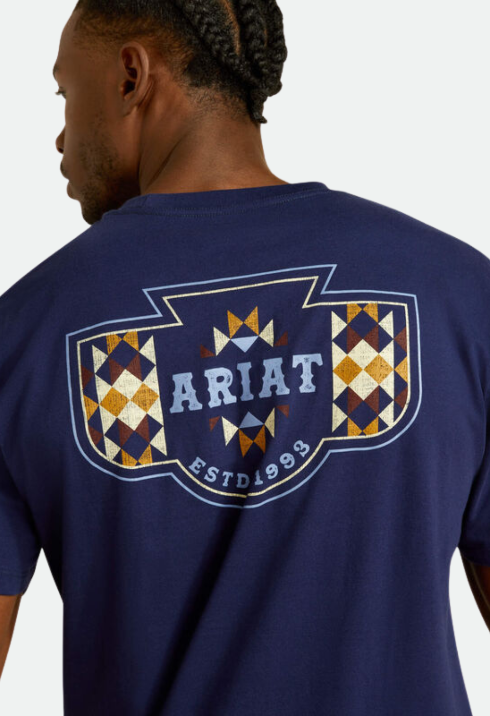 Ariat Men's Woven West T-Shirt - MEDIEVAL BLUE