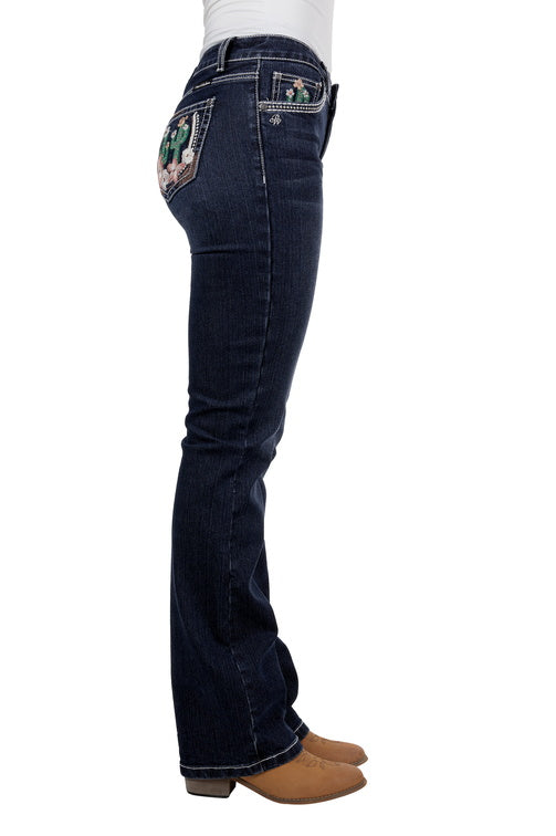 PURE WESTERN WOMENS ZOE BOOTCUT JEAN 34L (MIDNIGHT)
