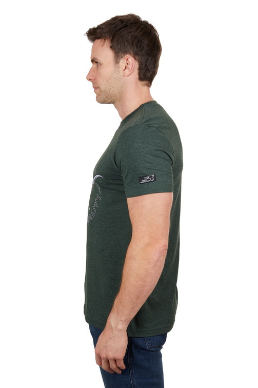 PURE WESTERN MENS ENZO S/S TEE (GREEN MARLE)