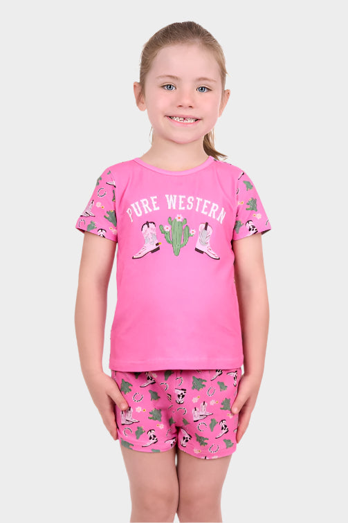 PURE WESTERN GIRLS CACTUS PYJAMAS (PINK)