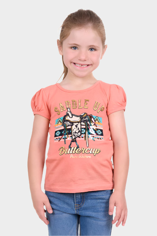 PURE WESTERN GIRLS CANDICE S/S TEE (CORAL)