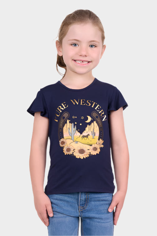 PURE WESTERN GIRLS ARIANA S/S TEE (NAVY)