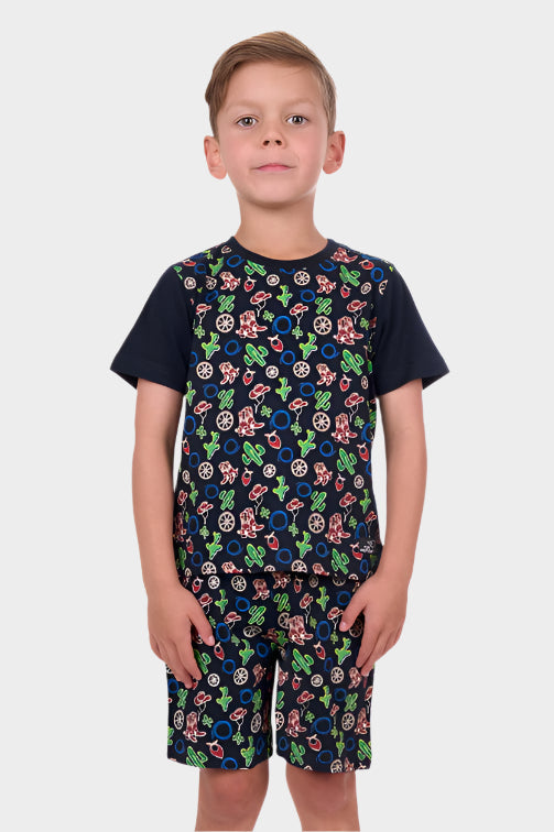PURE WESTERN BOYS WILD WEST PJS (NAVY)
