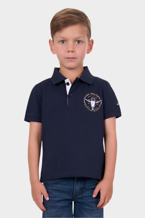 PURE WESTERN BOYS MACK POLO SHIRT (NAVY)
