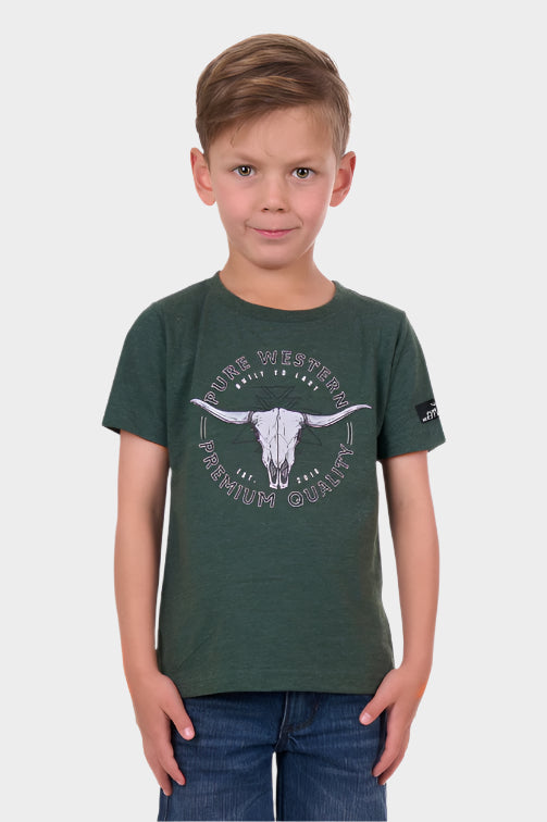 PURE WESTERN BOYS ENZO S/S TEE (GREEN MARLE)