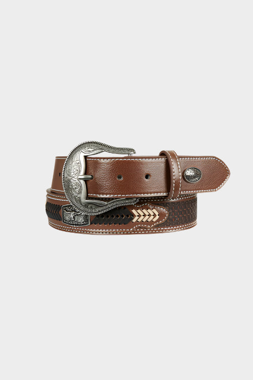 PURE WESTERN MENS ZACHARY BELT (DARK TAN)