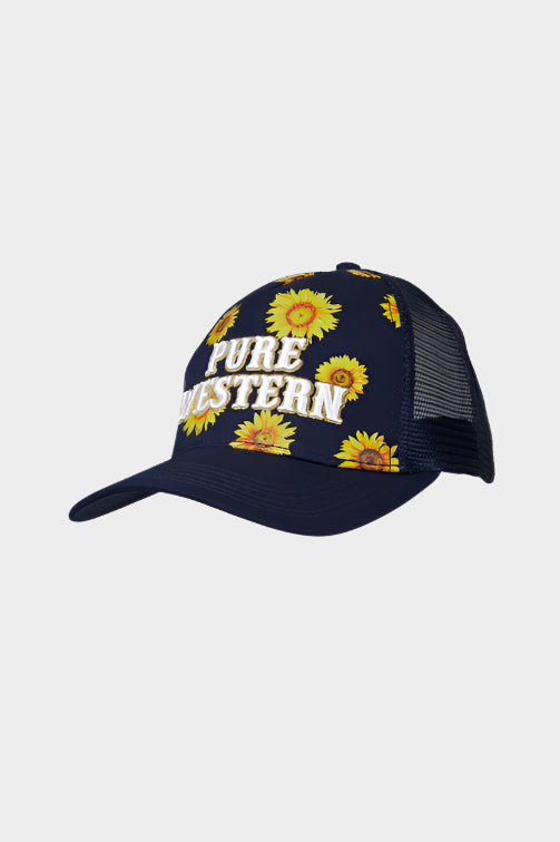 PURE WESTERN WOMENS FRANKIE TRUCKER CAP (NAVY)
