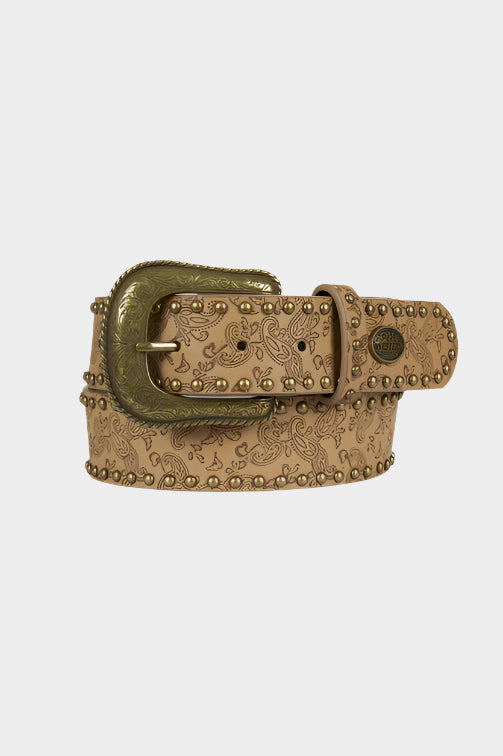 PURE WESTERN WOMENS PAISLEY BELT (LIGHT TAN)
