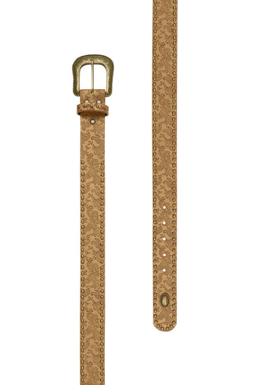 PURE WESTERN WOMENS PAISLEY BELT (LIGHT TAN)