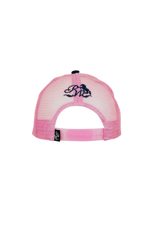 PURE WESTERN KIDS MIMI TRUCKER CAP (NAVY/PINK)
