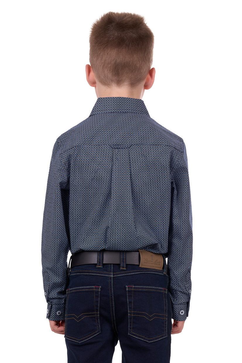 THOMAS COOK BOYS CADE 1PKT L/S SHIRT (NAVY/BLUE)