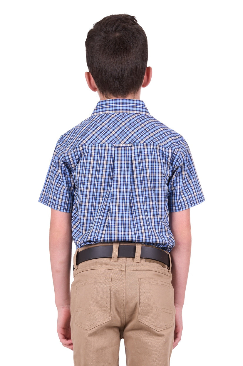 THOMAS COOK BOYS GUS 2PKT S/S SHIRT (NAVY/TAN)