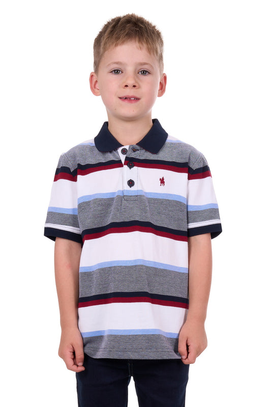 THOMAS COOK BOYS WILL S/S POLO (WHITE/NAVY)