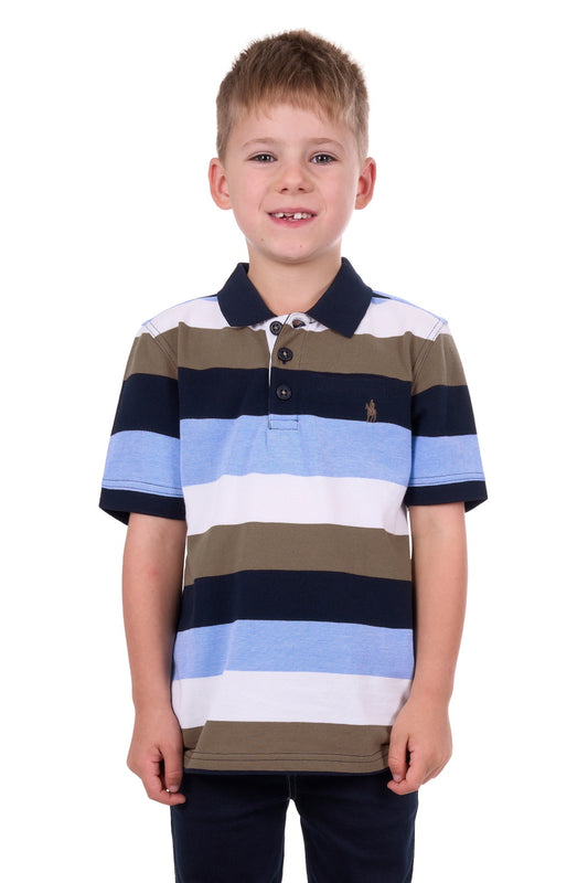 THOMAS COOK BOYS JAY 1PKT S/S POLO (NAVY/TAN)
