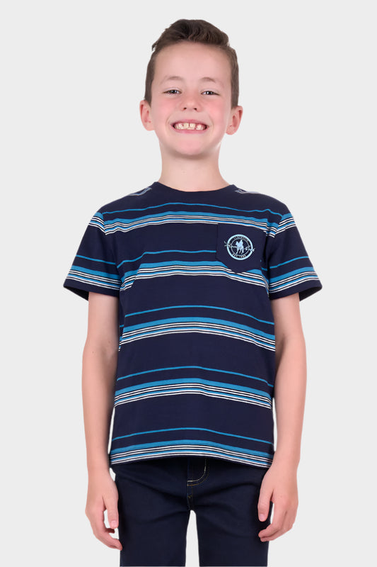 THOMAS COOK BOYS SHAUN 1PKT  S/S TEE (NAVY/BLUE)