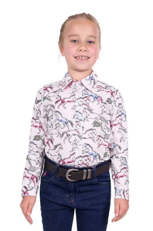 THOMAS COOK GIRLS OPAL L/S SHIRT (WHITE/MULTI)