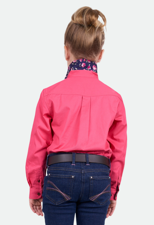 THOMAS COOK GIRLS LIGHT HALF PLACKET L/S SHIRT (WATERMELON) (Clearance)