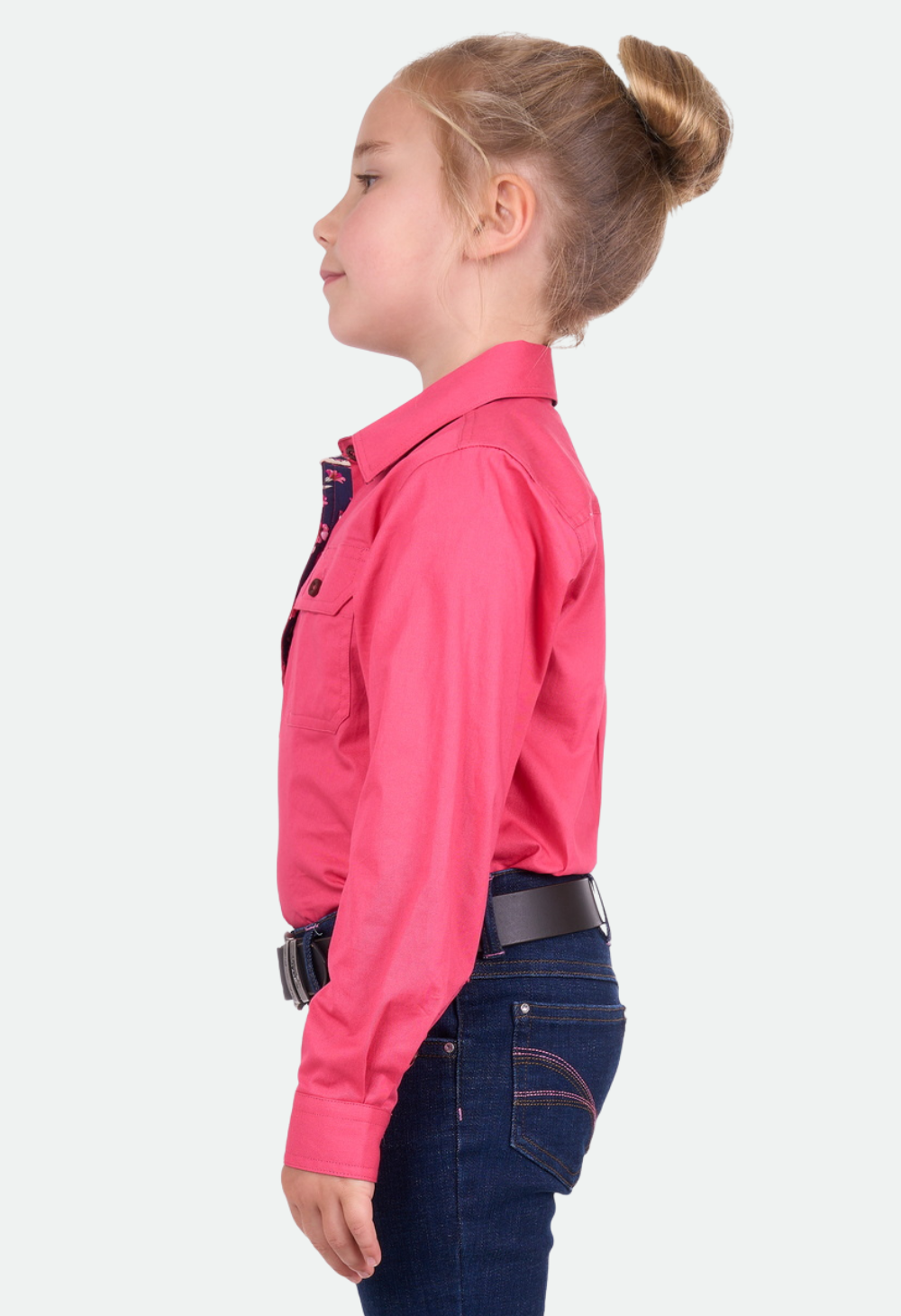 THOMAS COOK GIRLS LIGHT HALF PLACKET L/S SHIRT (WATERMELON) (Clearance)