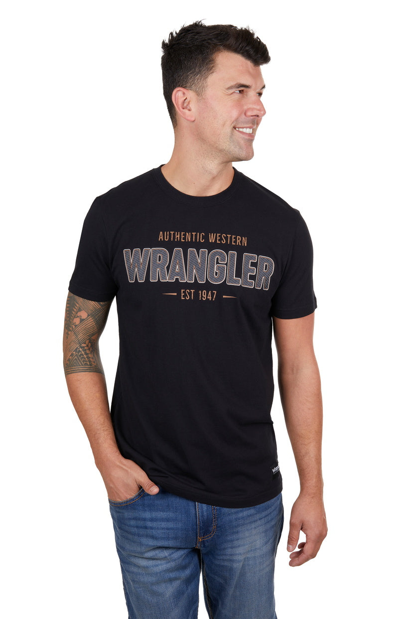 WRANGLER MENS AARON S/S TEE (BLACK)