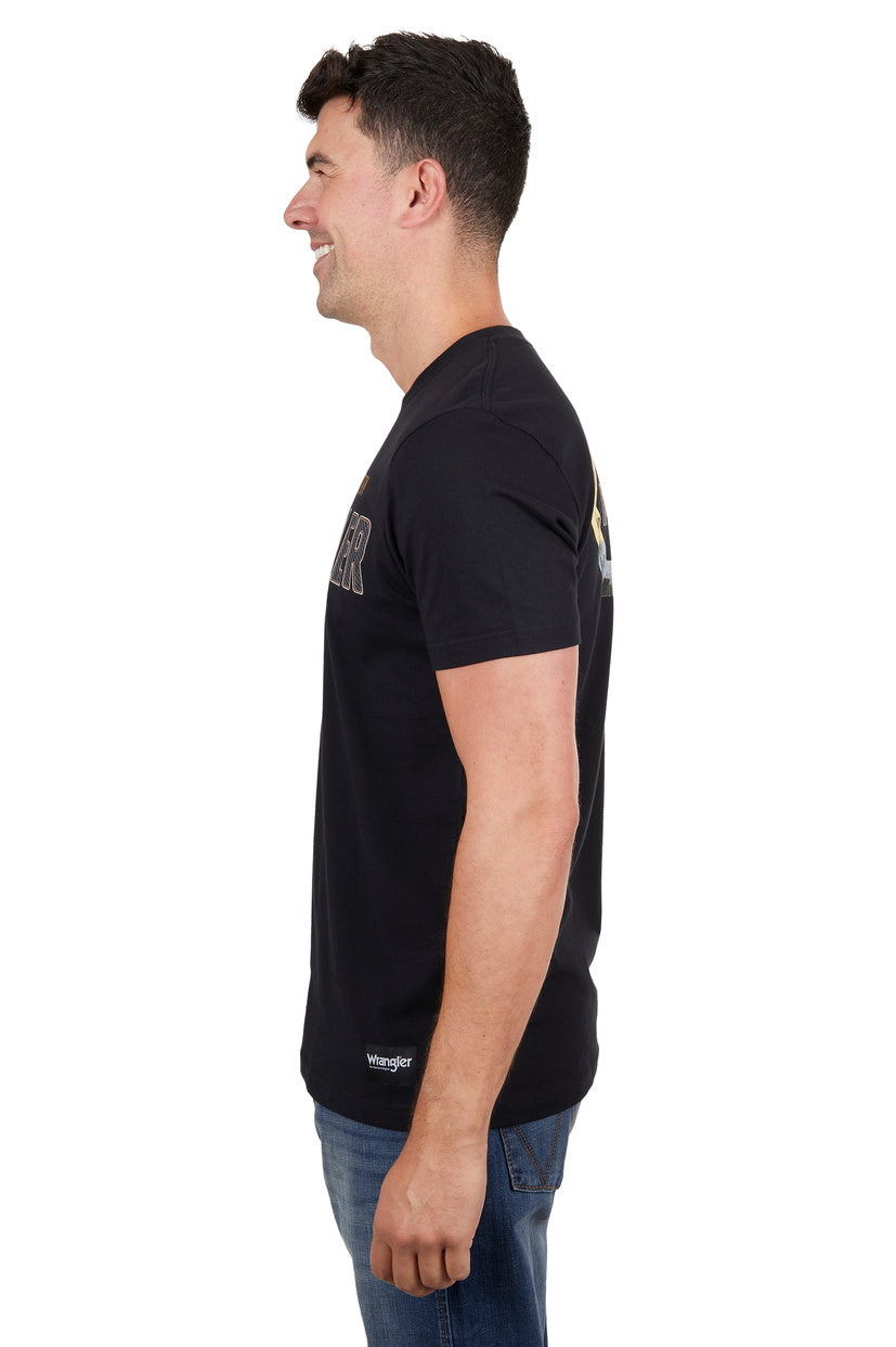 WRANGLER MENS AARON S/S TEE (BLACK)