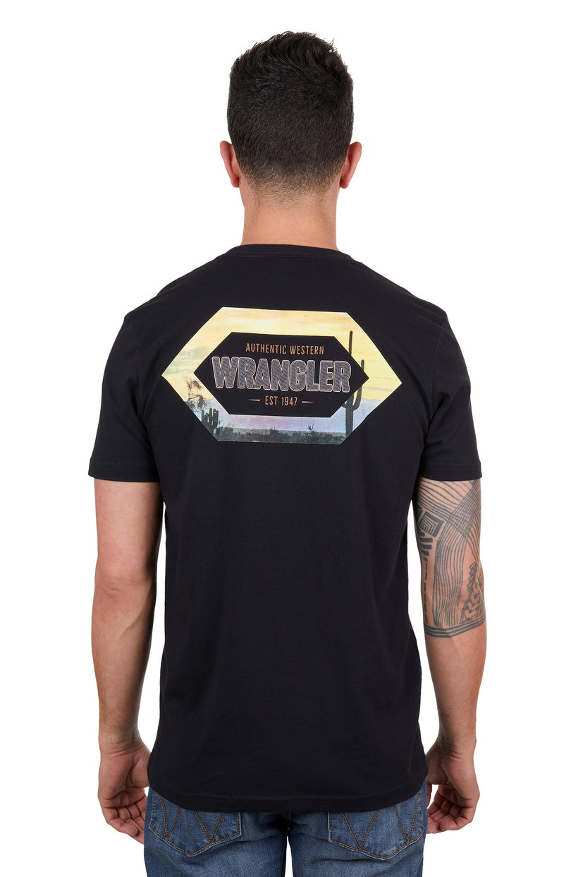 WRANGLER MENS AARON S/S TEE (BLACK)