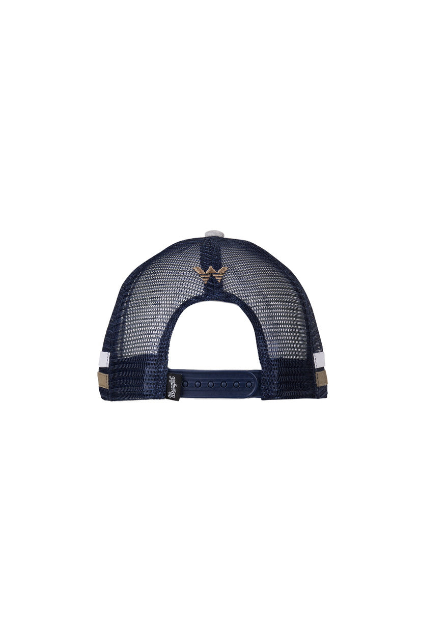 WRANGLER MENS ANDY TRUCKER CAP (GREY MARLE/NAVY)
