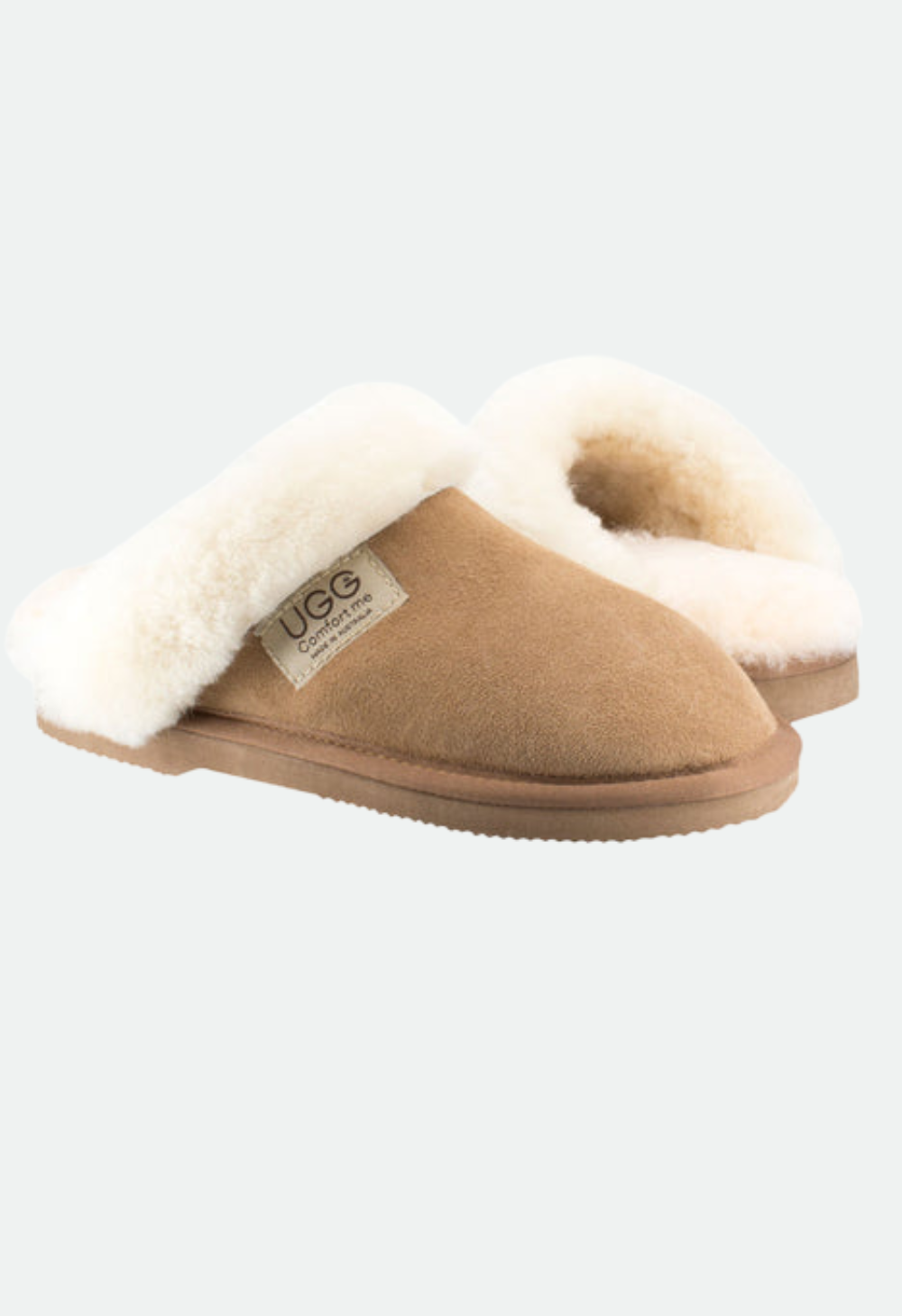 Comfort Me Women's/Unisex Fur Trim UGG Scuffs (Wombat)