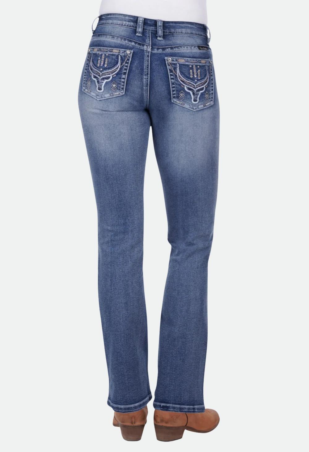 Pure Western Women's Steer Boot Cut Jean 32Leg