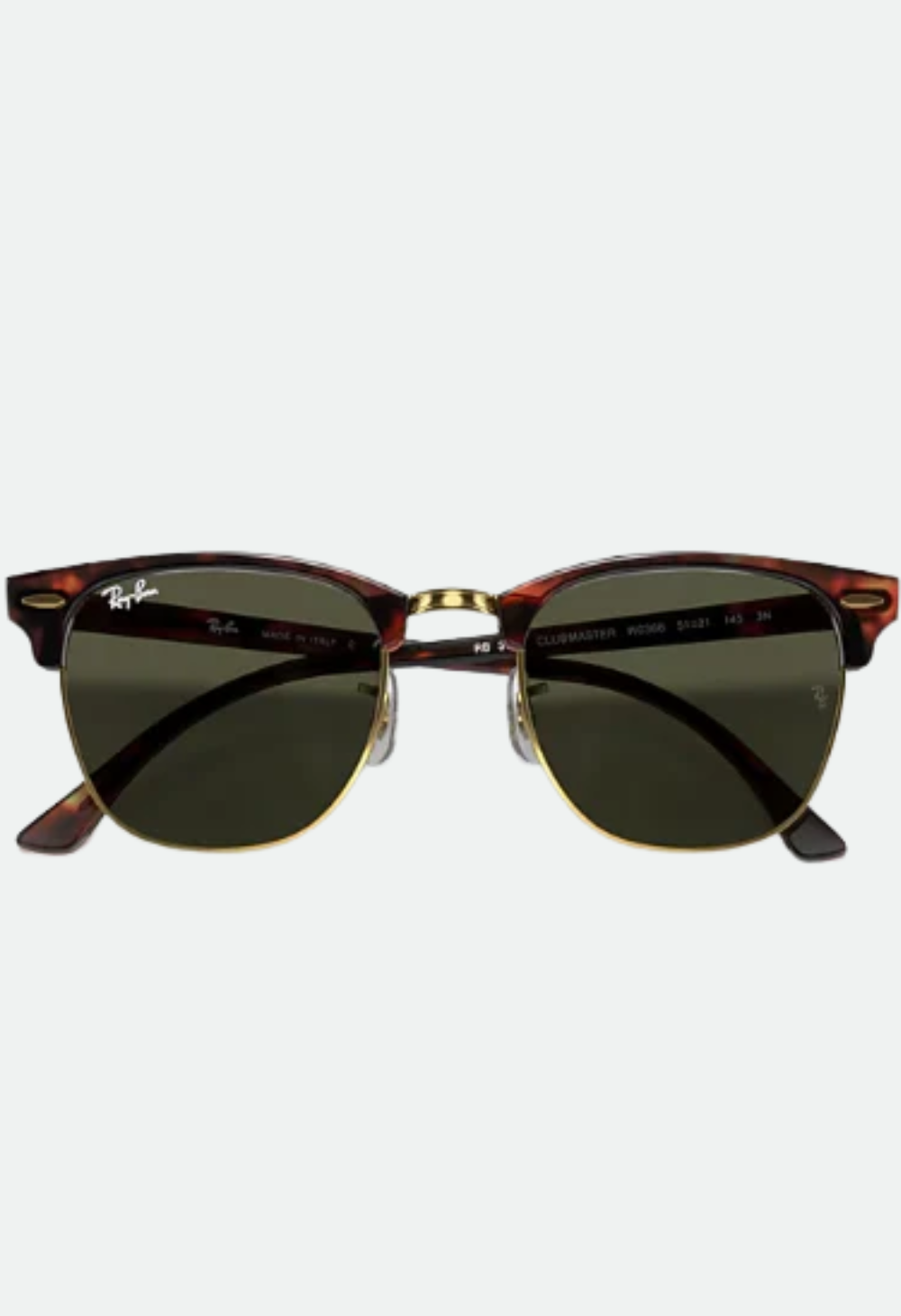 Ray-Ban Clubmaster Classic RB3016 - Mock Tortoise On Arista W/G-15 Green