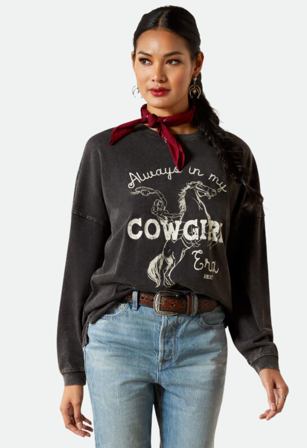 Ariat Women's Canvas Oversized T-Shirt - BLACK MINERAL