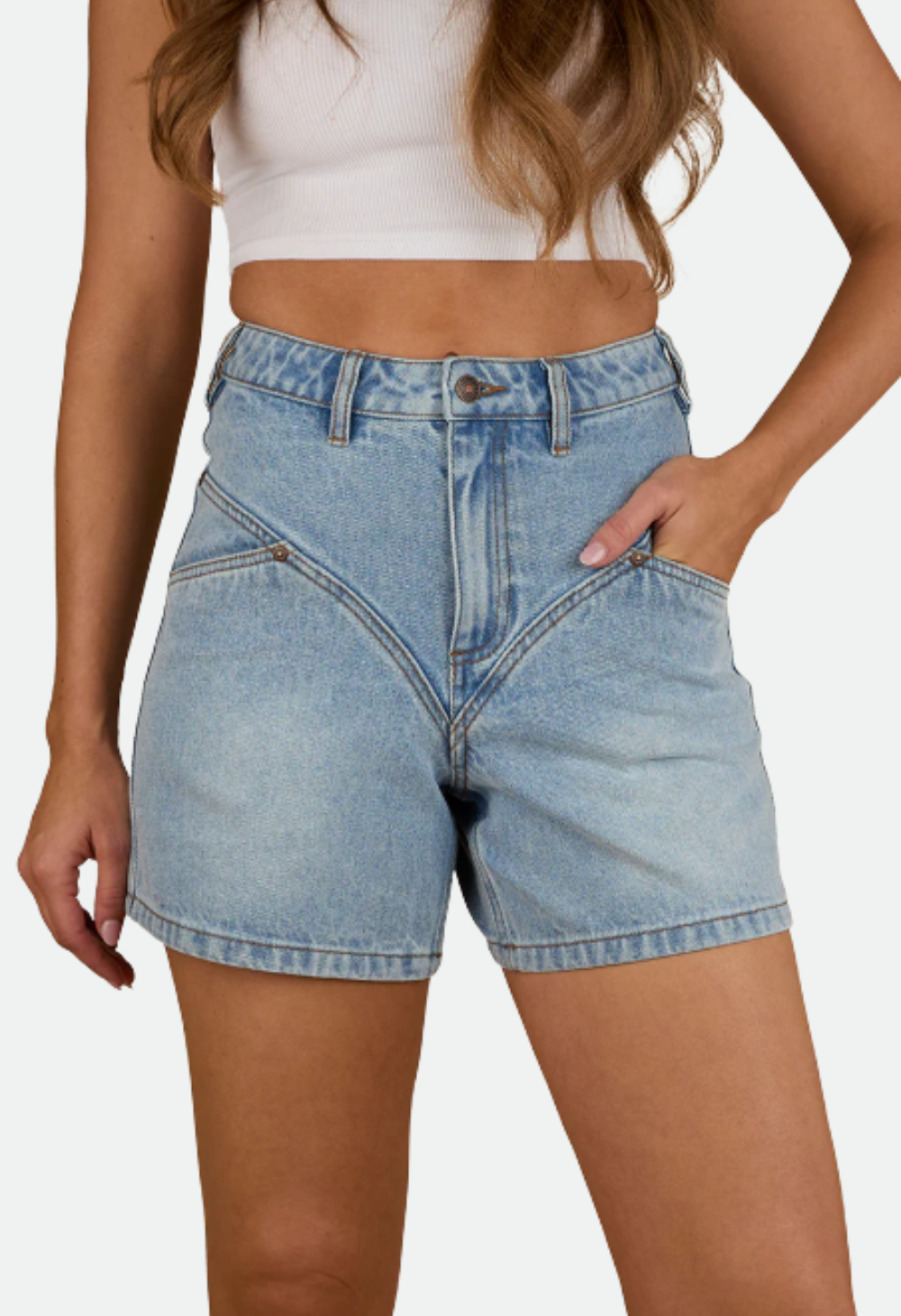 Ringers Western Womens Charlene Denim Short - Light Wash Blue