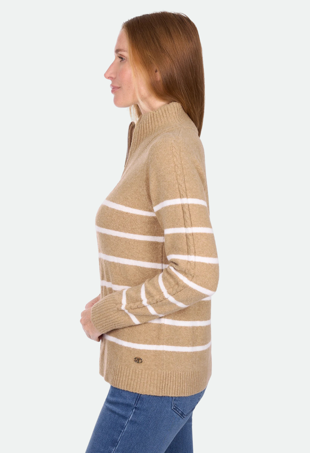 Thomas Cook Women’s Luna 1/4 Zip Stripe Knit Jumper