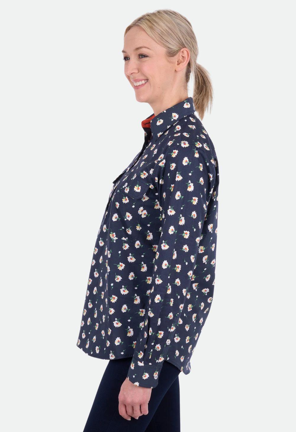 Hard Slog Women’s Joanna Half Placket Long Sleeve Shirt - Navy