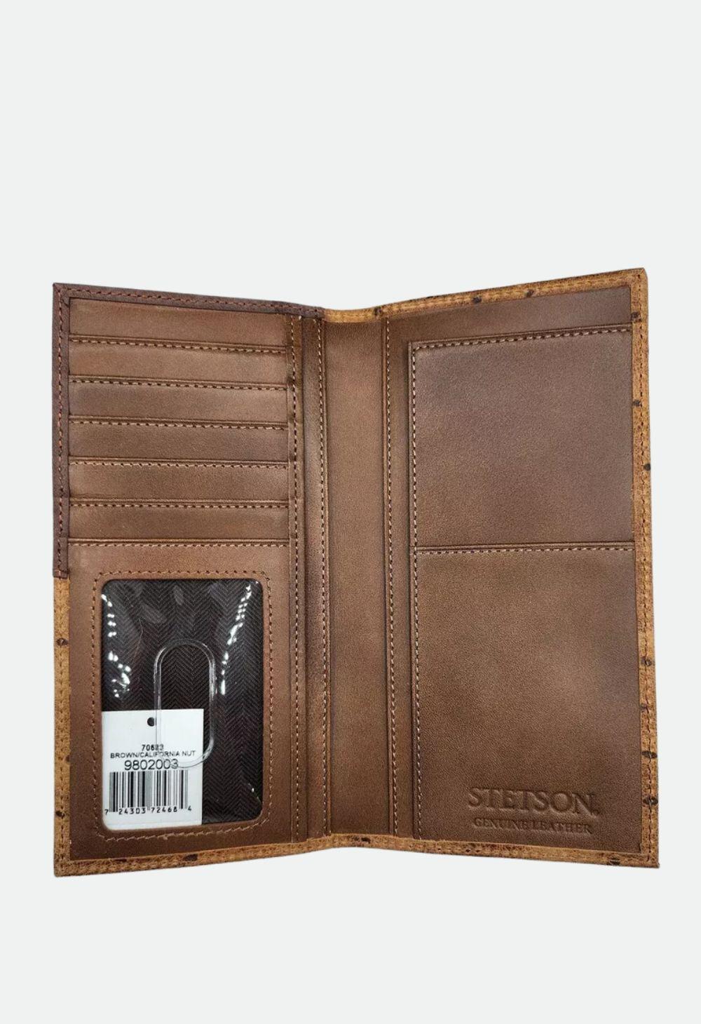 Stetson Brown Ostrich Rodeo Checkbook Wallet