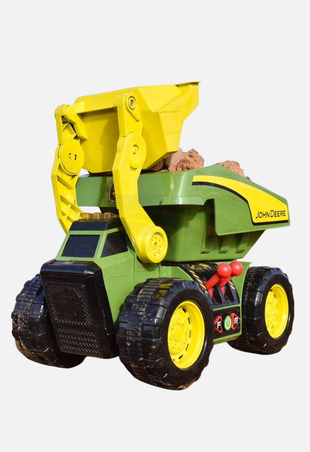 JOHN DEERE 46CM MOTORISED LIGHTS & SOUNDS 2-N-1 DIG & DUMP RIG 470273