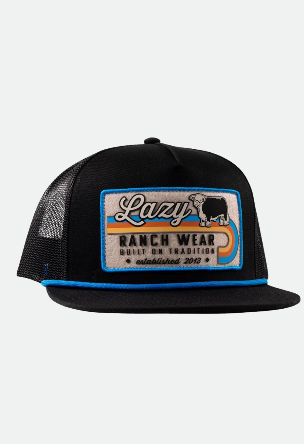 Lazy J Ranch Black Van Horn Classic Rope Trucker Hat