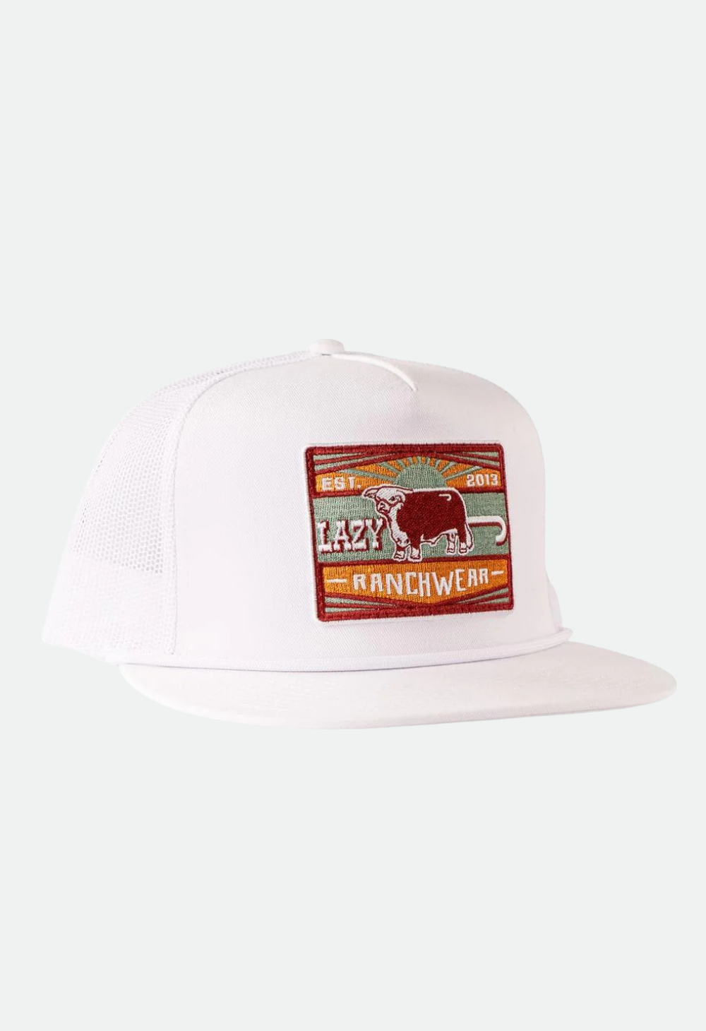 Lazy J Ranch White Maroon Smokeless Classic Rope Trucker Hat