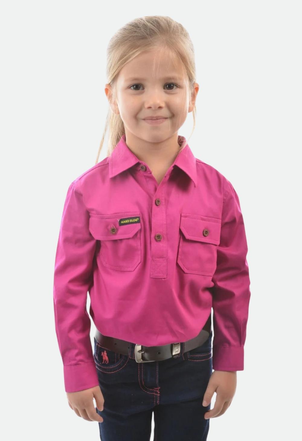 HARDSLOG KIDS HALF PLACKET LIGHT COTTON SHIRT
