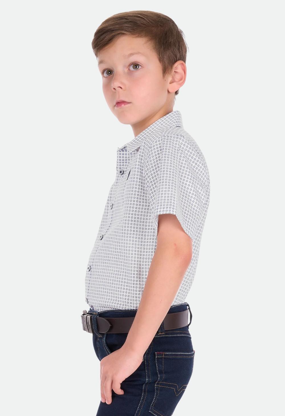 Thomas Cook Boys Noah Short Sleeve Shirt - White/Royal