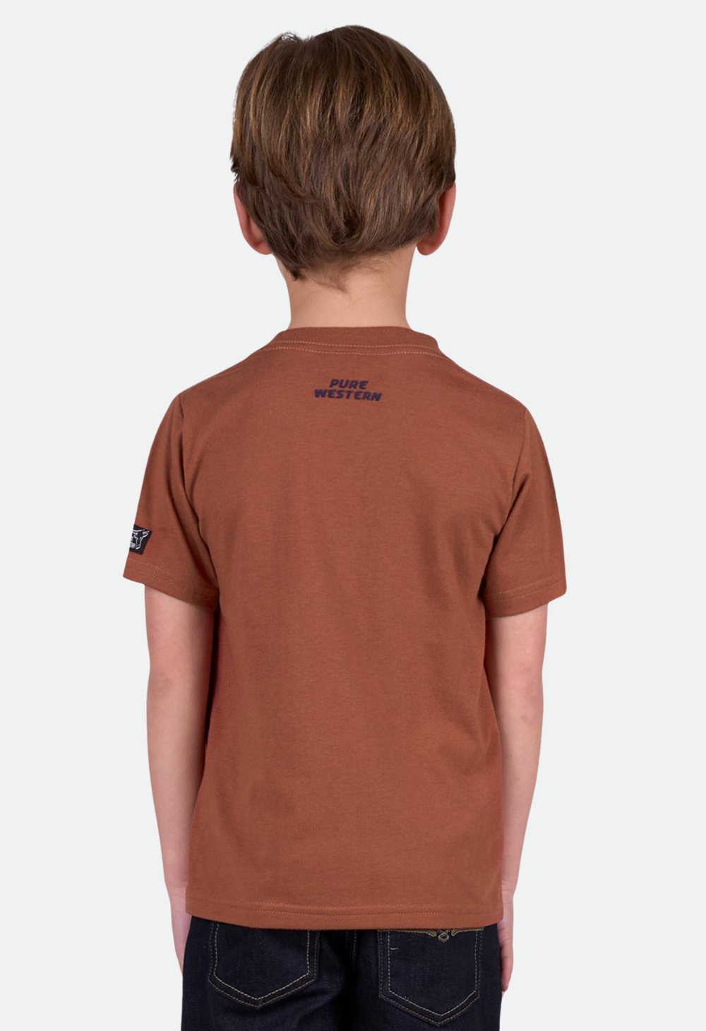 Pure Western Boy’s Mack Short Sleeve Tee - Rust – No Exchanges or Refunds