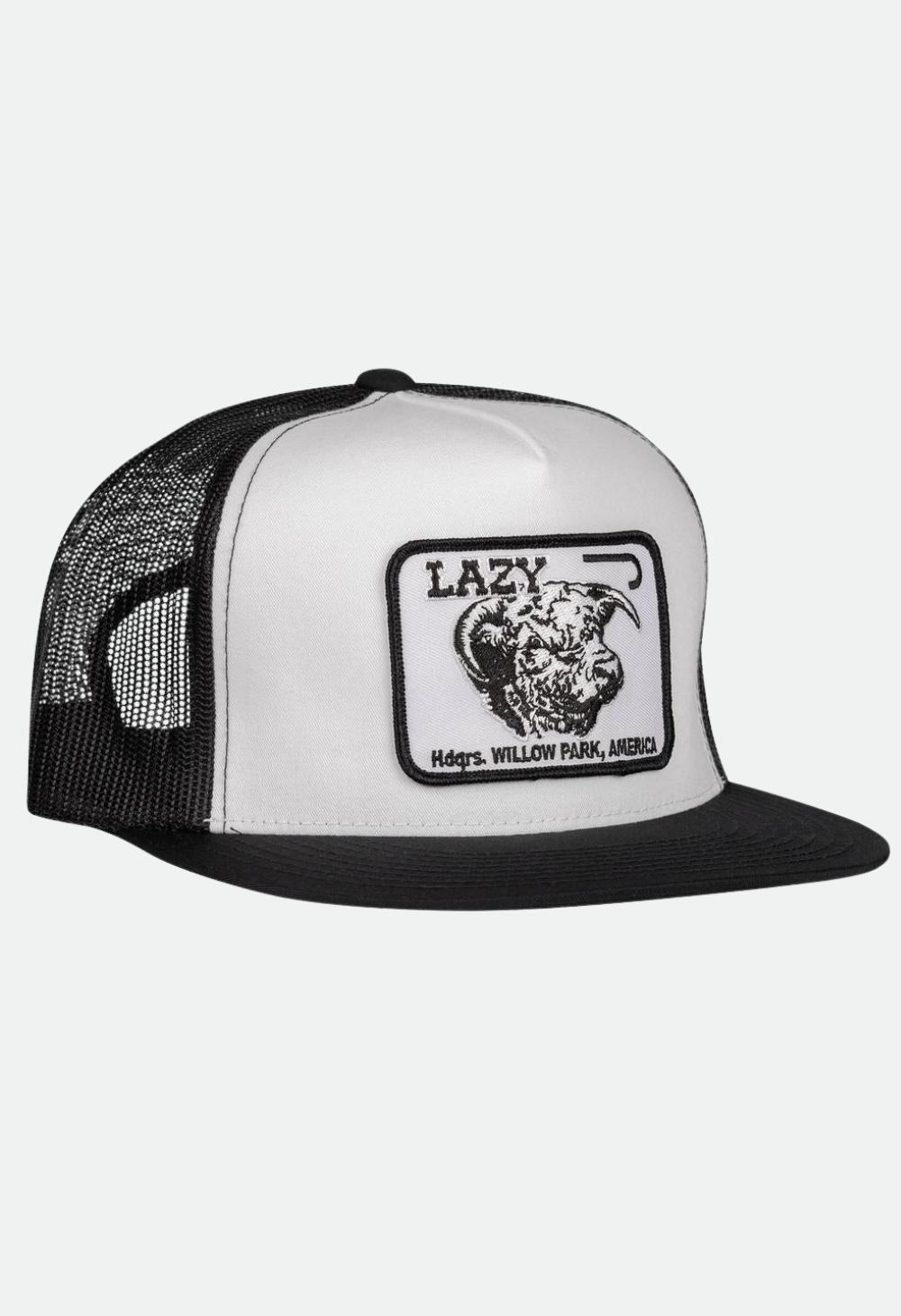 Lazy J Ranch White & Black Willow Cattle Headquarters Classic Five Panel Trucker Hat