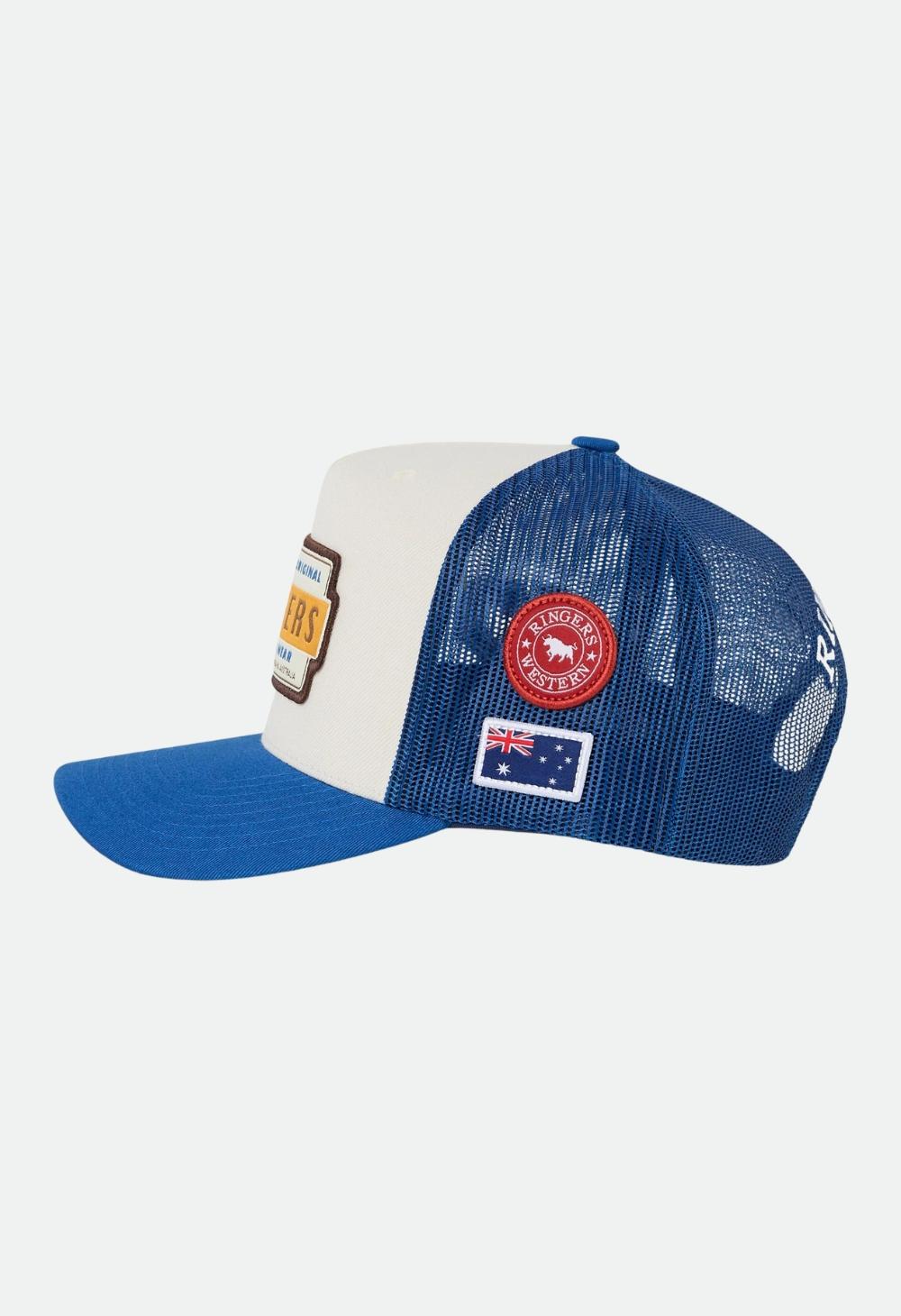 Ringers Western Drive By Deep Fit Trucker Cap - Blue/Cream