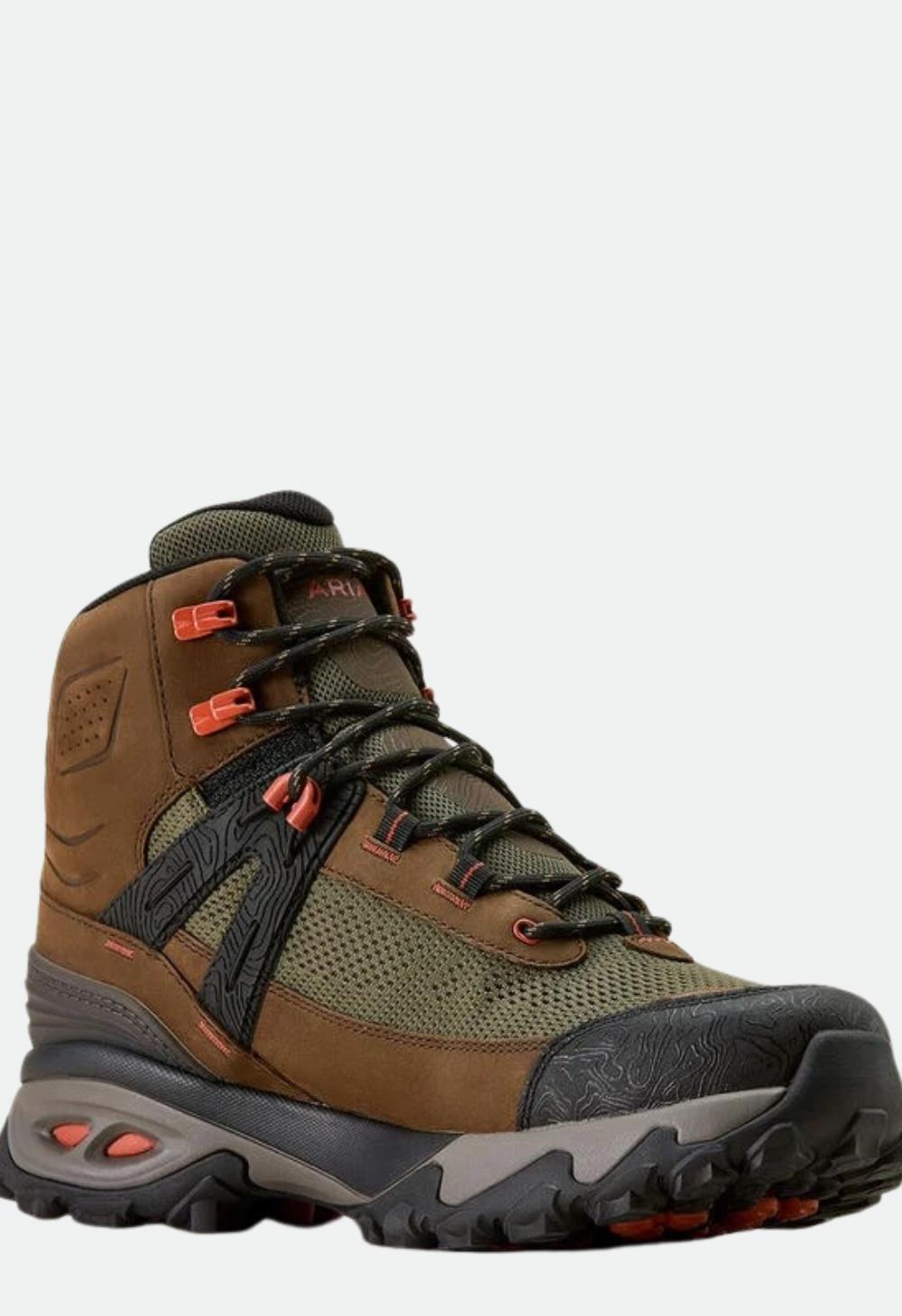 Ariat Men's Traverse Mid Waterproof Hiking Boot - Brown Bark/Evergreen