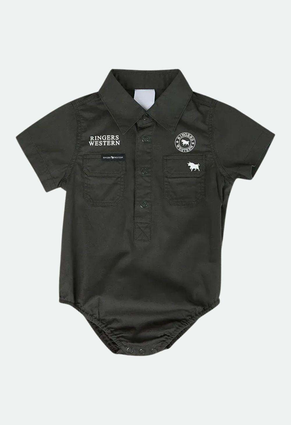 Ringers Western Babies Short Sleeve Work Shirt Romper