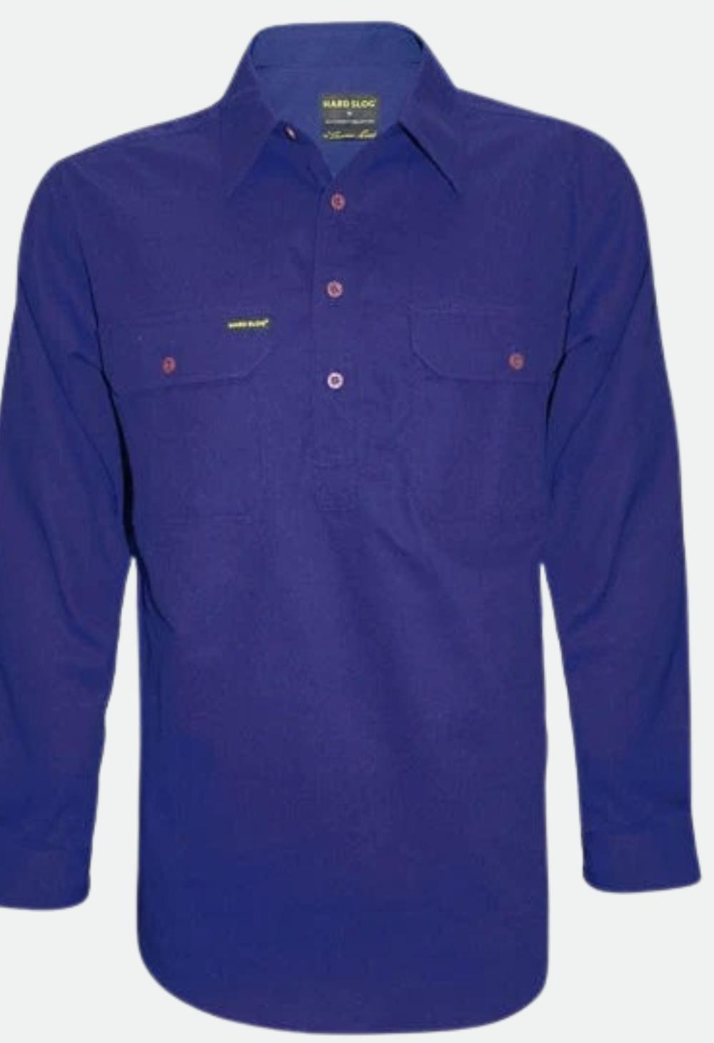 HARDSLOG MENS HALF PLACKET LIGHT COTTON SHIRT
